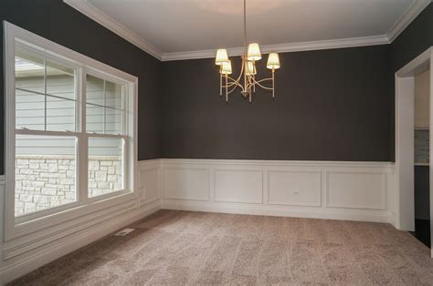 Elegant Dining Room With Wainscot Panel Mould And Chair Rail Dining
