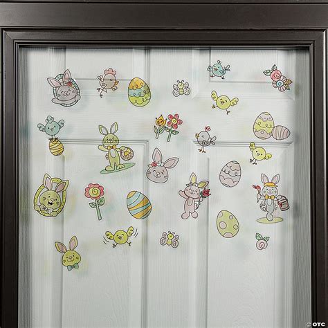 Color Your Own Easter Window Clings 24 Pc Oriental Trading