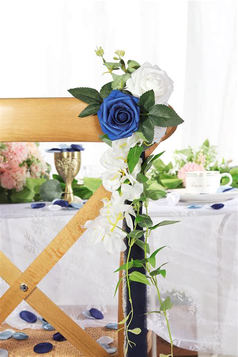 Handmade Wedding Aisle Decorations Chair Flowers Set of 8 - 4 Colors