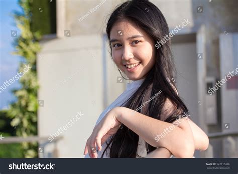 Portrait Thai Teen Beautiful Girl Happy Stock Photo 522115426