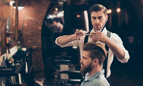 Choice Of Hairstyling Package Man Of Cave Gents Barber Salon Groupon