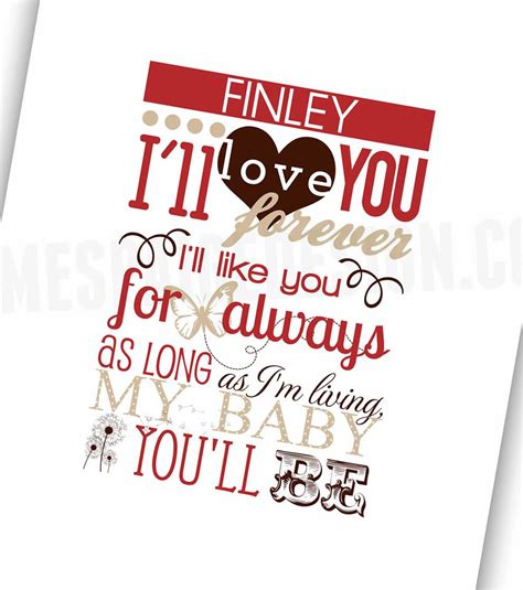 i ll love you forever robert munsch quote 8x10 etsy love you forever robert munsch love you