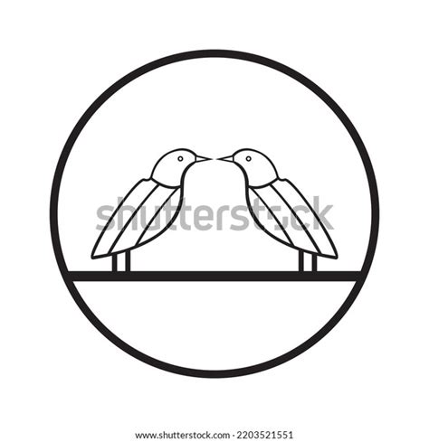 Circle Two Bird Animal Logo Design Stock Vector Royalty Free