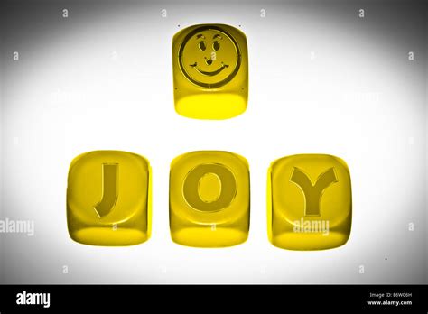 Joy Symbol With Word Joy On Cubes Stock Photo Alamy