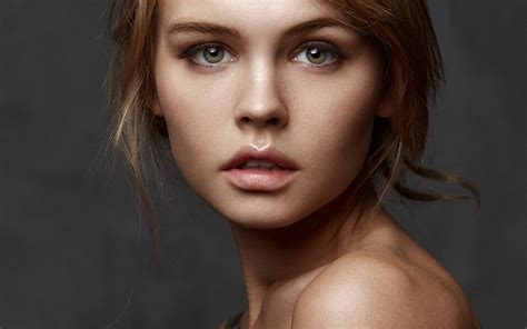 Download Green Eyes Face Russian Model Woman Anastasiya Scheglova Hd Wallpaper