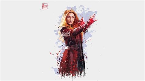 Scarlet Witch In Avengers Infinity War 2018 Artwork Scarlet Witch