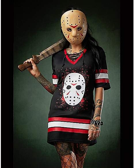Adult Jason Voorhees Hockey Dress Friday The 13th Spencers
