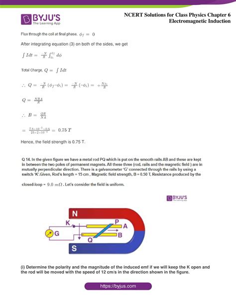 Solution Chapter Electromagnetic Induction Physics Class Th My XXX