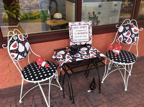 chickens and polka dots stackable table and chairs hen party a gathering of women