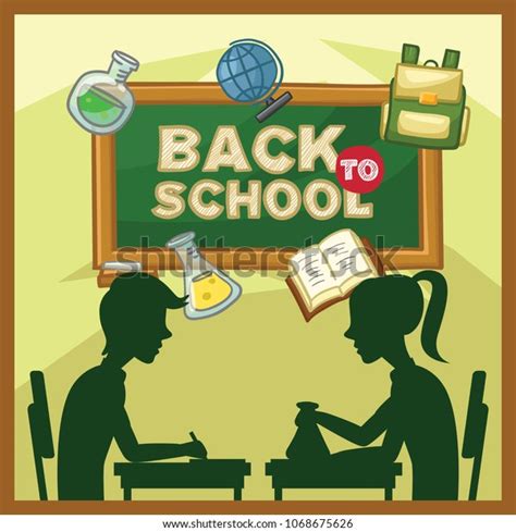 Go Back School Studying Student Stock Vector Royalty Free 1068675626