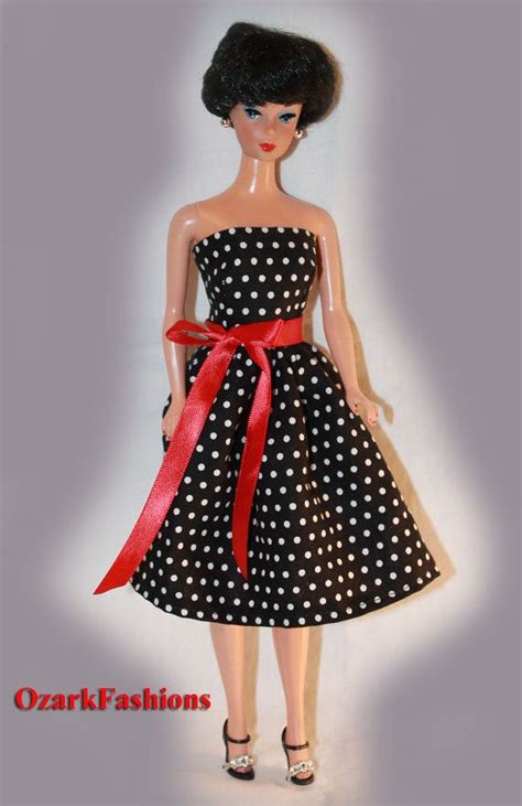 Barbie Doll Dress Barbie Black Polka Dot Etsy Doll Dress Barbie