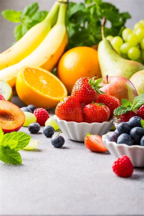 Fresh Assorted Fruits And Berries Stock Image Image Of Cover Fruits