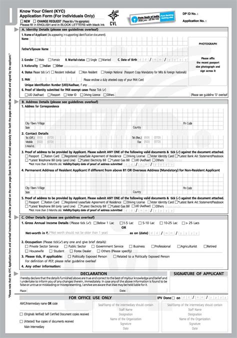 In case you change your address. State Bank Of India Kyc Form Pdf Download - 2020 2021 ...
