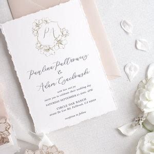 Nude Wedding Invitation Rose Floral Wedding Invitation French Provence Invitation Floral