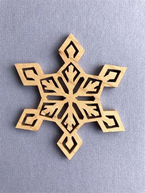 Scroll Saw Snowflake Christmas Ornament Made From Reclaimed Birch