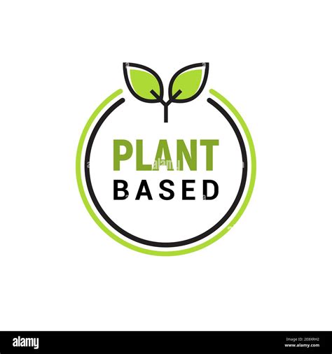 Plant Based Vegan Badge Eco Icon Suitable Vegetarian Symbol Logo Leaf