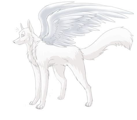 Free Winged Wolf Lineart By C Yang On Deviantart