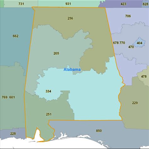 Alabama Area Code Maps Alabama Telephone Area Code Maps Free Alabama