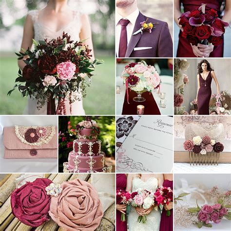 Pink And Burgundy Weddings