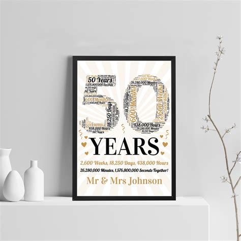 50th anniversary gifts for husband. Personalised 50th Wedding Anniversary Gift For Husband Wife