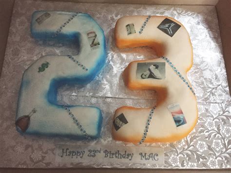 Blue And Orange Number 23 Cake 23rd Birthday Fondant Cake Numbers