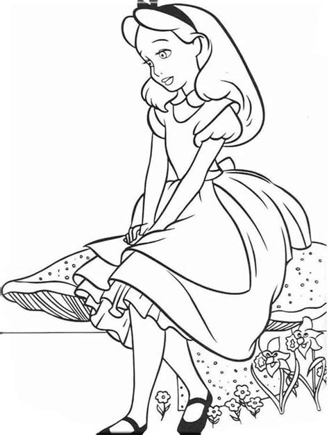 A whimsical coloring book for adults and kids (relaxation, mediation, inspiration). Printable Coloring Pages Of Alice In Wonderland - ColoringFile