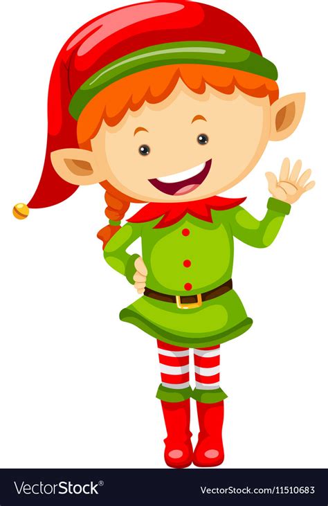 Female Elf In Green Outfit Royalty Free Vector Image