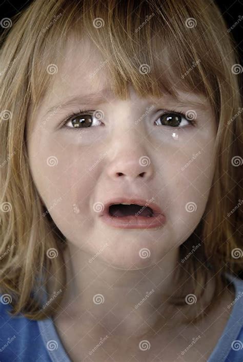 Little Girl Crying With Tears Stock Image Image Of Girl Emotional
