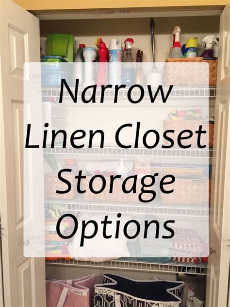 This is exactly how you should organize your linen closet. Narrow linen closet storage options