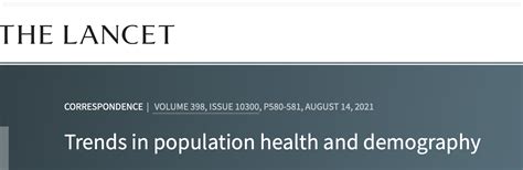 Trends In Population Health And Demography Academic