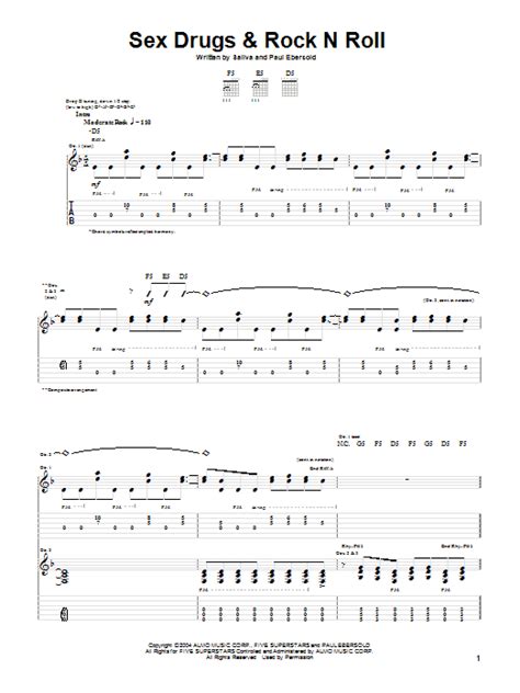 Sex Drugs And Rock N Roll Guitar Tab Print Sheet Music Now