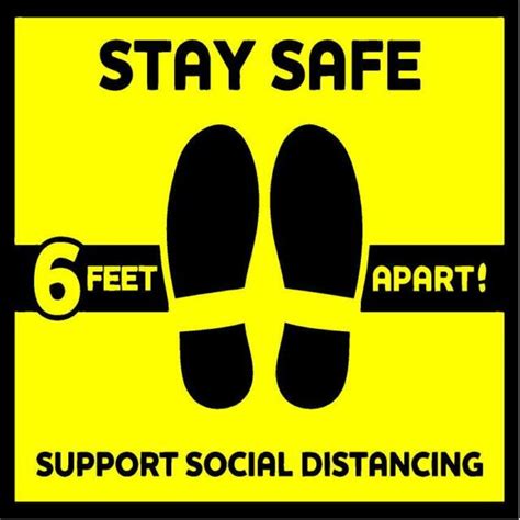 6 Feet Apart Floor Stickers Support Social Distancing 14 X 14 Ebay