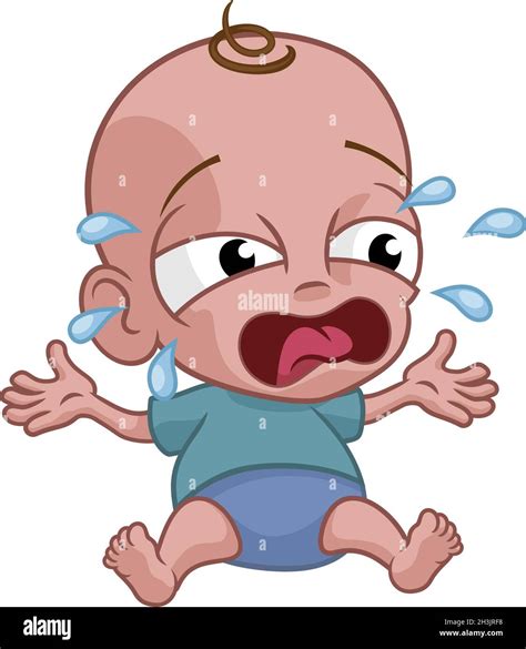 Cute Crying Baby Infant Child Cartoon Character Stock Vector Image
