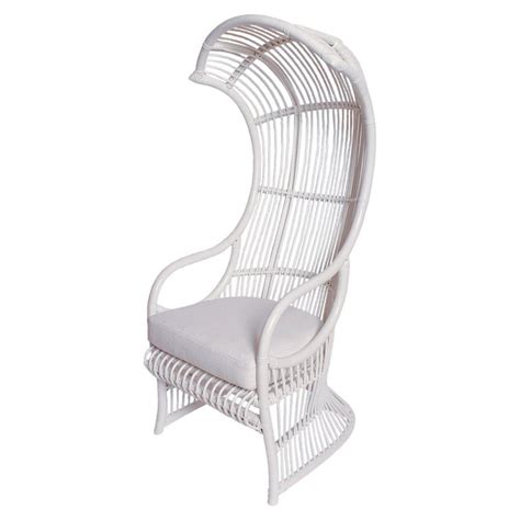 Spray paint an old ugly bamboo chair. White Bamboo and Rattan Canopy Chair by Henry Olko for ...