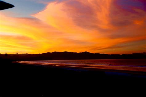 Wallpaper : sky, sunset, beach, newzealand, water, golden, red, orange ...