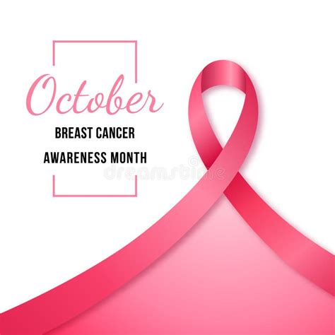 Banner With Pink Ribbon Symbol Of Breast Cancer Awareness Month Stock