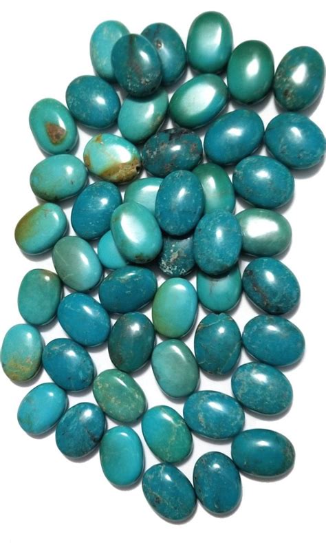 Genuine Turquoise X Mm Puffed Oval Beads Package Of Beads In