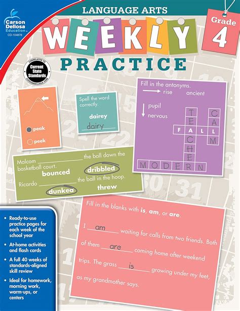 Carson Dellosa Language Arts Grade 4 Workbook Weekly Practice