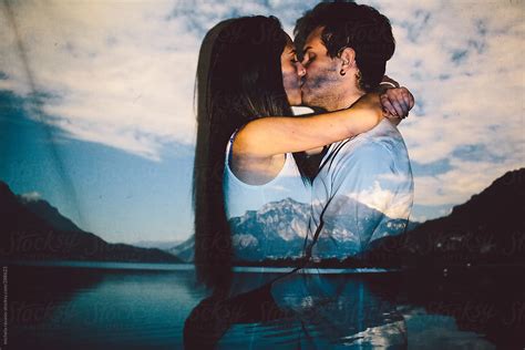Passionate Kiss Of Two Teenagers In Love Del Colaborador De Stocksy