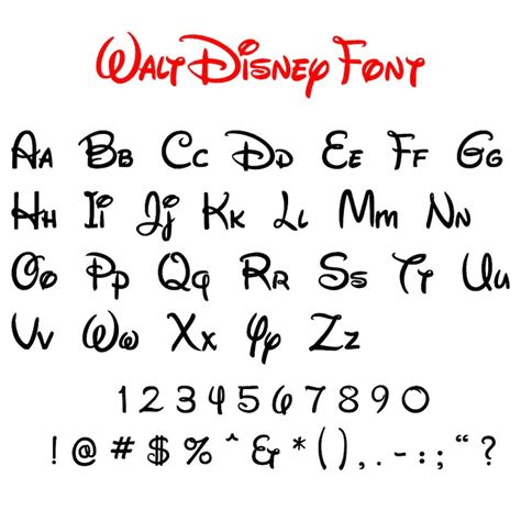 Disney Font Svg Collection Disney Alphabet Dxf Disney Clipart Svg Files