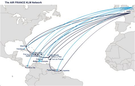 Air France Route Map The Caribbean