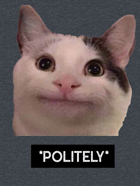 Polite Cat Smiling Politely Meme T Shirt By Meowstation Redbubble