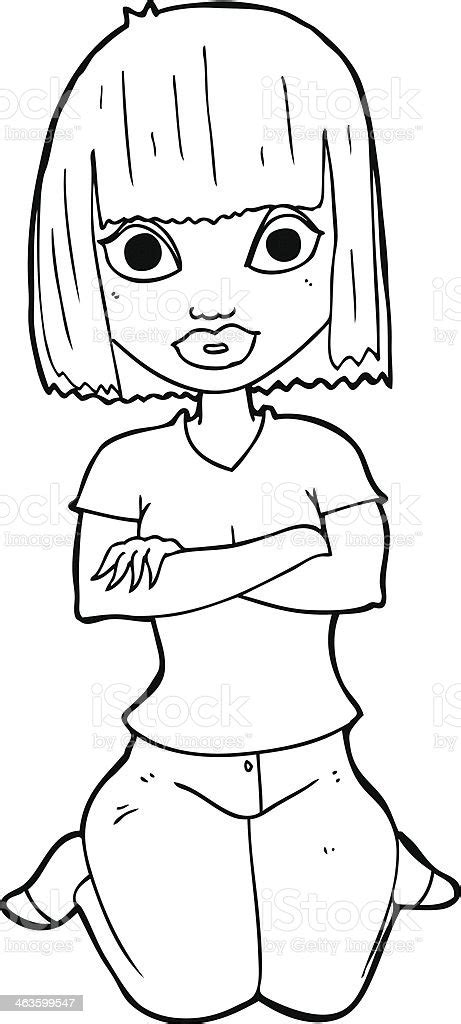 Cartoon Woman Kneeling Stock Illustration Download Image Now Adult Cheerful Clip Art Istock