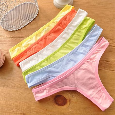 Solid Cotton Bandage G String Teenage Underwear Panties Calcinhas Breathable Young Girls