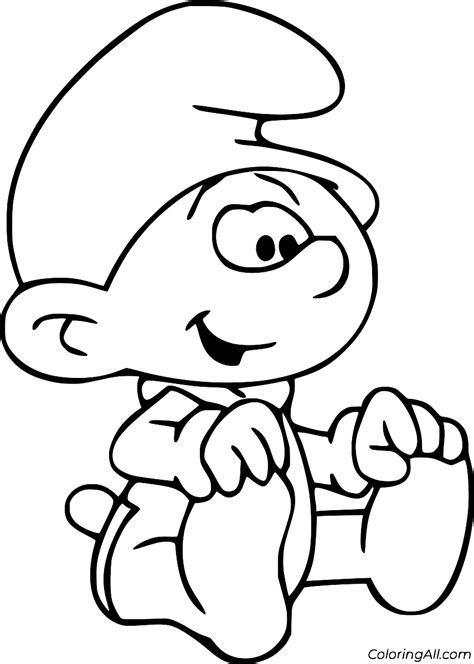 Baby Smurf Coloring Page Coloringall