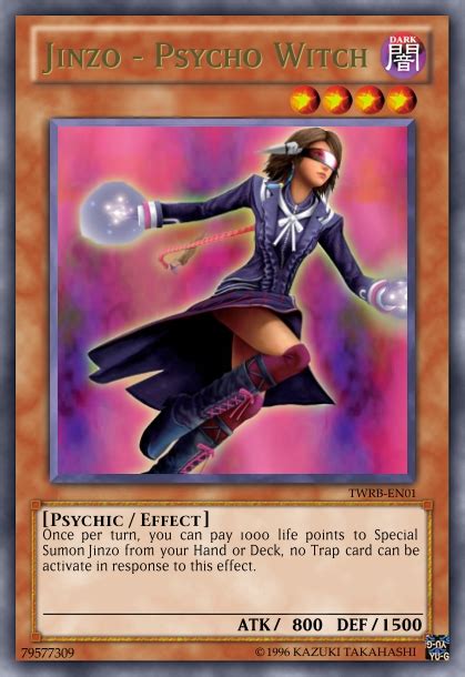 (2) if another monster you control is attacked by an opponent's monster, before damage calculation: Jinzo - Psycho Witch | Yu-Gi-Oh Card Maker Wiki | FANDOM ...