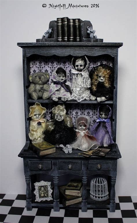 Dollhouse Miniature Gothic Spooky Halloween Creepy Doll Nursery Dresser