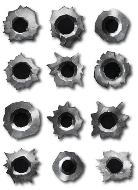12pk 3m Bullet Hole Realistic Metal Sticker Combo Value Pack Etsy