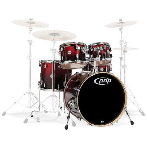 Pdp Drums Concept Maple 22 Cm5 Shell Pack Redblack Sparkle Gear4music