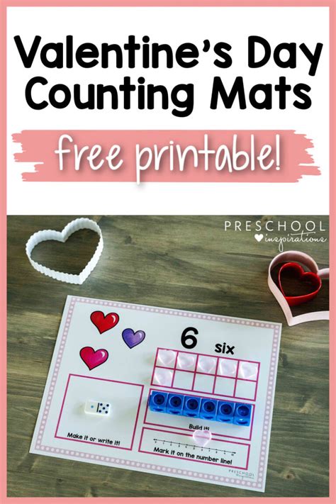 Valentines Day Ten Frame Counting Mats Preschool Inspirations